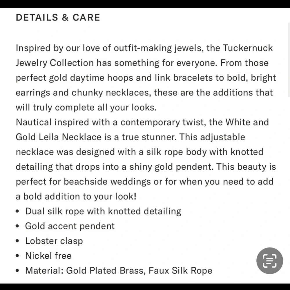 SOLD Tuckernuck Jewelry Collection | White and Gold Leila Necklace | New - Picture 6 of 7